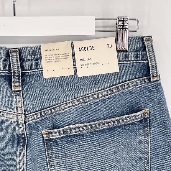 AGOLDE Mia Mid Rise Straight Distressed Jeans Women’s 29 Rule Wash NWT - Picture 7 of 8